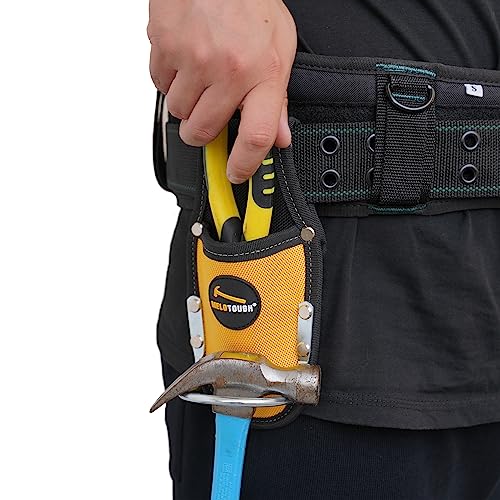Image of MELOTOUGH Plier Holster Tool Holder and Heavy Duty Steel Loop Hammer Holder for Tool Belt Work Organizer Pocket Durable and Compact Tool Holder for Construction,Electrician