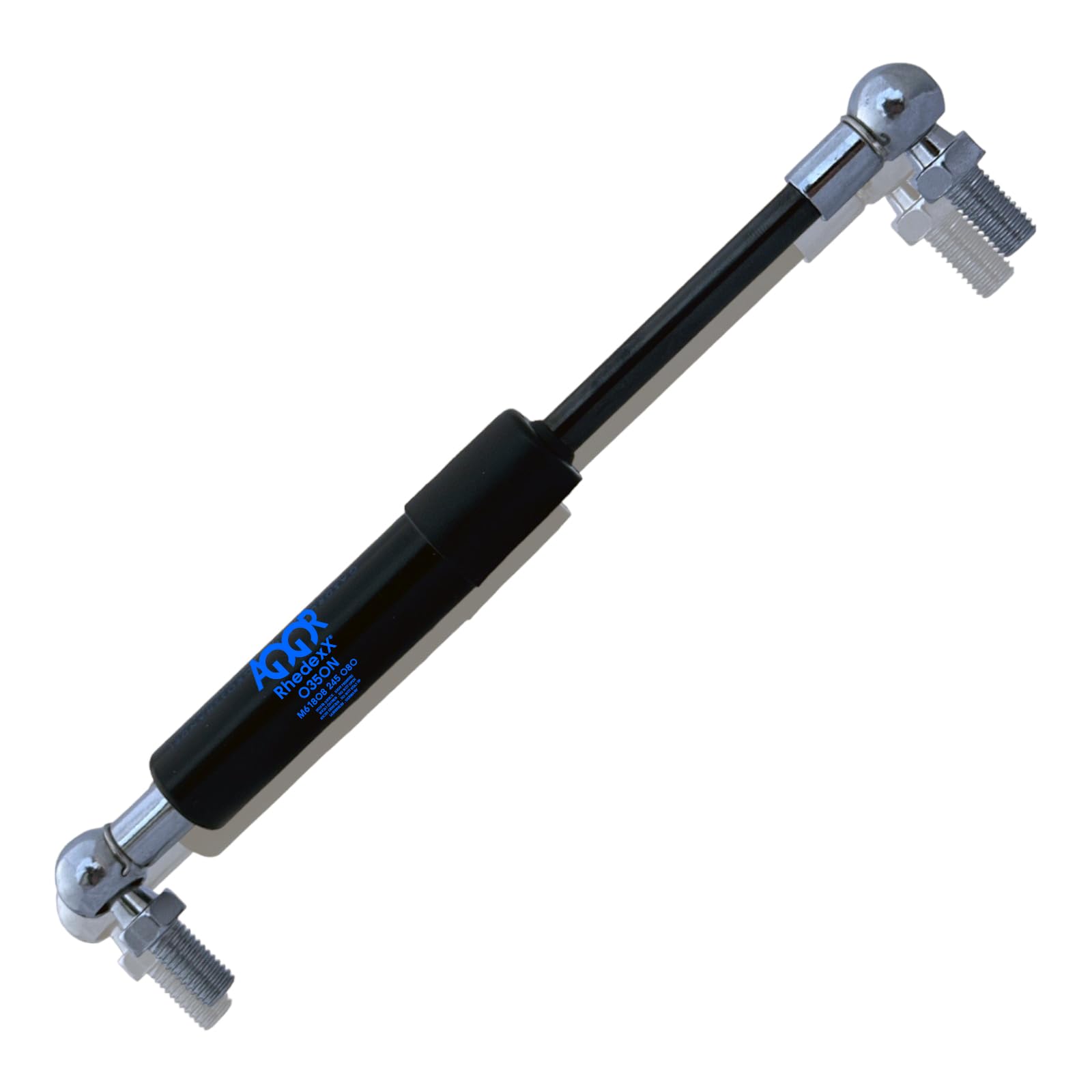 RhedexX Vérin à Gaz Rotule M6 245 Mm Course 80 Mm – Force Réglable 50N à 800N, Ressort Pneumatique Robuste Pour Meubles, Portes, Volets