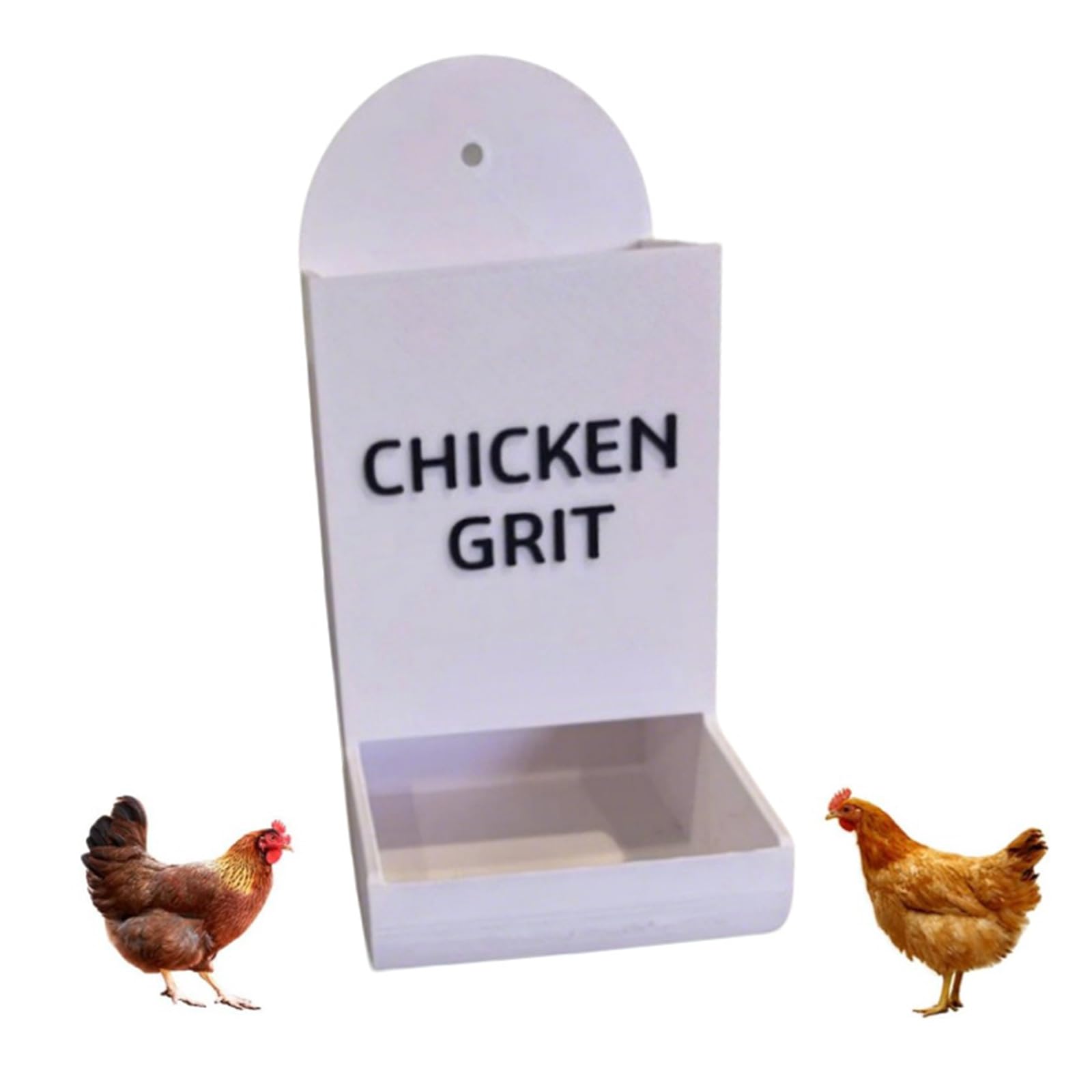 Qxiao White Chicken Oyster Shell And Grit Feeder Grit Oyster Shell For Chickens Feeder Hanging Chicken Feeders Trough Dispenser Water Dispense Chickens Coop Accessories Gravity Poultry Feeders