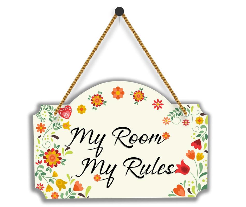 SAF paintings UV Lamined Mdf Wall Hanging ||My Room My Rules Beautiful Home Decoration Wall Hanging||SA-WHAHM-18