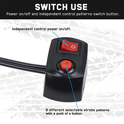 Linkitom 4Pcs Ultra Slim Sync Feature 24-Led Car Truck Surface Mount Emergency Hazard Warning Strobe Light (Amber&White) #TOP4