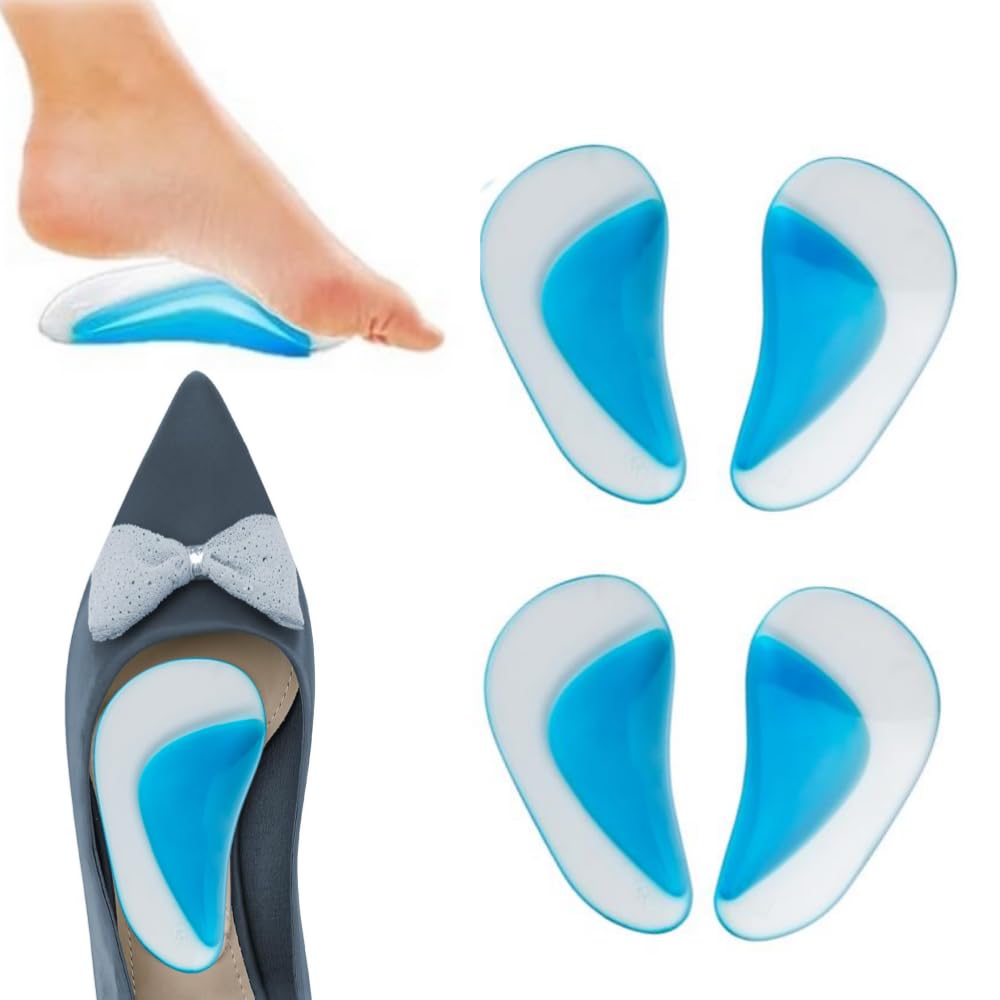 Hodaqe Arch Support Shoe Insoles For Flat Feet, Gel Arch Inserts For Plantar Fasciitis, Adhesive Arch Pad For Relieve Pressure And Feet Pain- 2 Pairs