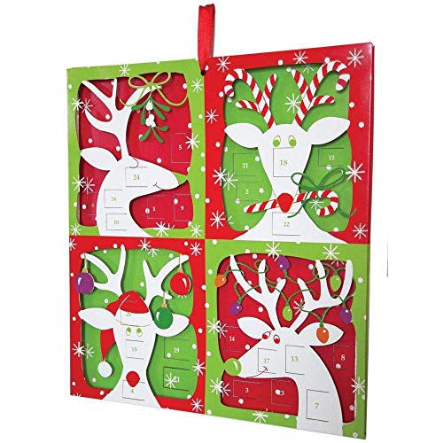 Caspari Entertaining Reindeer Advent Calendar with 3D Relief