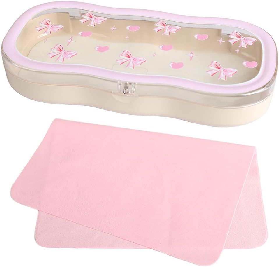 ADBGV Cute Pattern Hard Shell Glasses Case with Eyeglasses Microfiber Cloths,Sunglasses Box for Women Girls Kids
