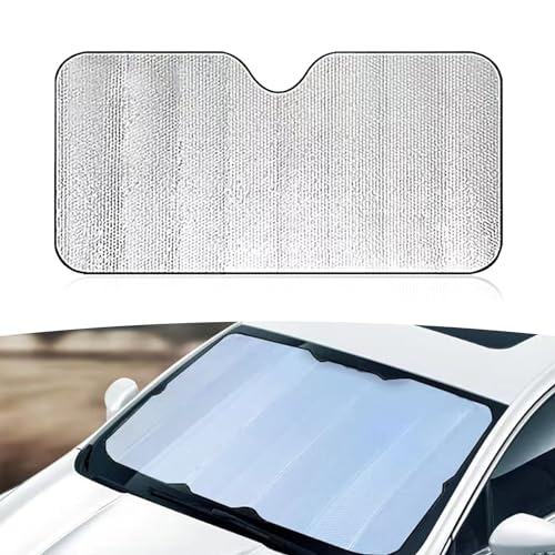leediga 1 PC Car Front Windshield Sunproof Sun Visor, 55.1 x 27.5 Stay Cool Bubble Insulated Shield...