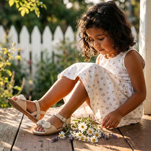 Image of Girls Dress Sandals Comfy Hook and Loop Summer Shoes for Toddlers