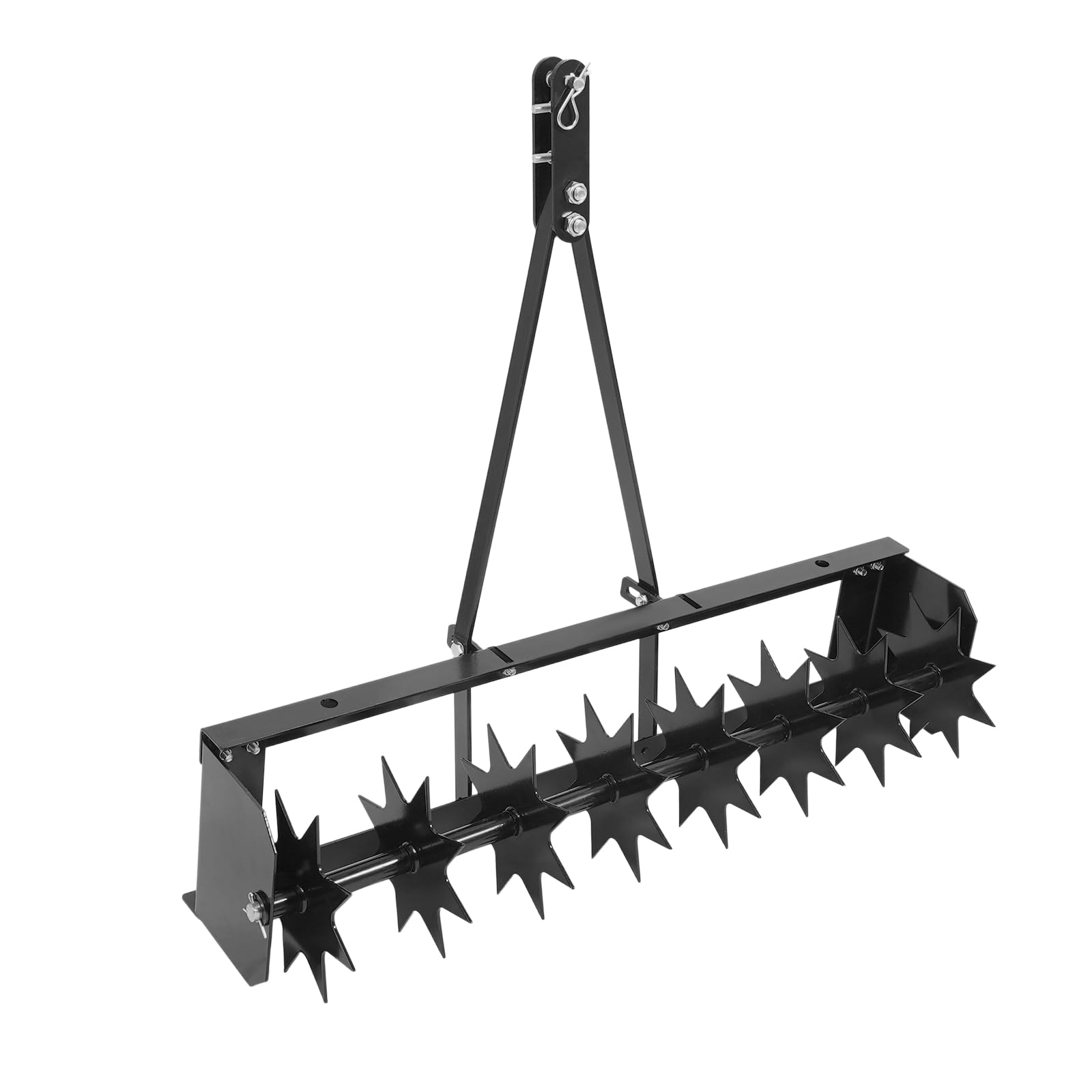 Aerifizierer 81cm für Aufsitzmäher, Geschleppter Rasenbelüfter mit 8 Sternförmige Stacheln, Rasenwerkzeug für Garten, Gras, Terrasse