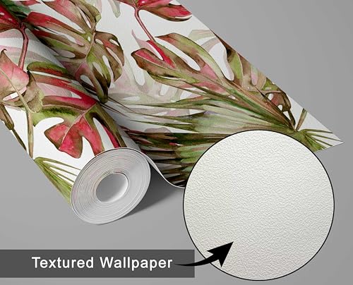 Papier peint tropical rouge S4Sassy pour métamorphoser l'ambiance d'une chambre parentale