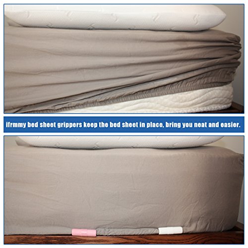 I Frmmy 10 Pieces Bed Sheet Grippers Fasteners Keep Sheets Snug - Fit For Various Mattresses With Raised Edge - White #TOP3