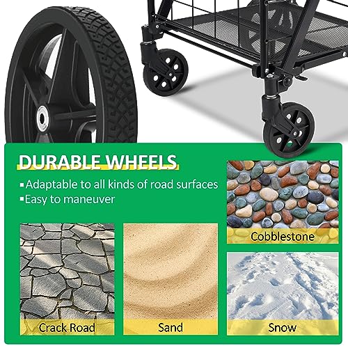 Spurgehom NYX08 Grocery Cart On Wheels Folding Shopping Carts For Groceries 140L Jumbo thumb #5