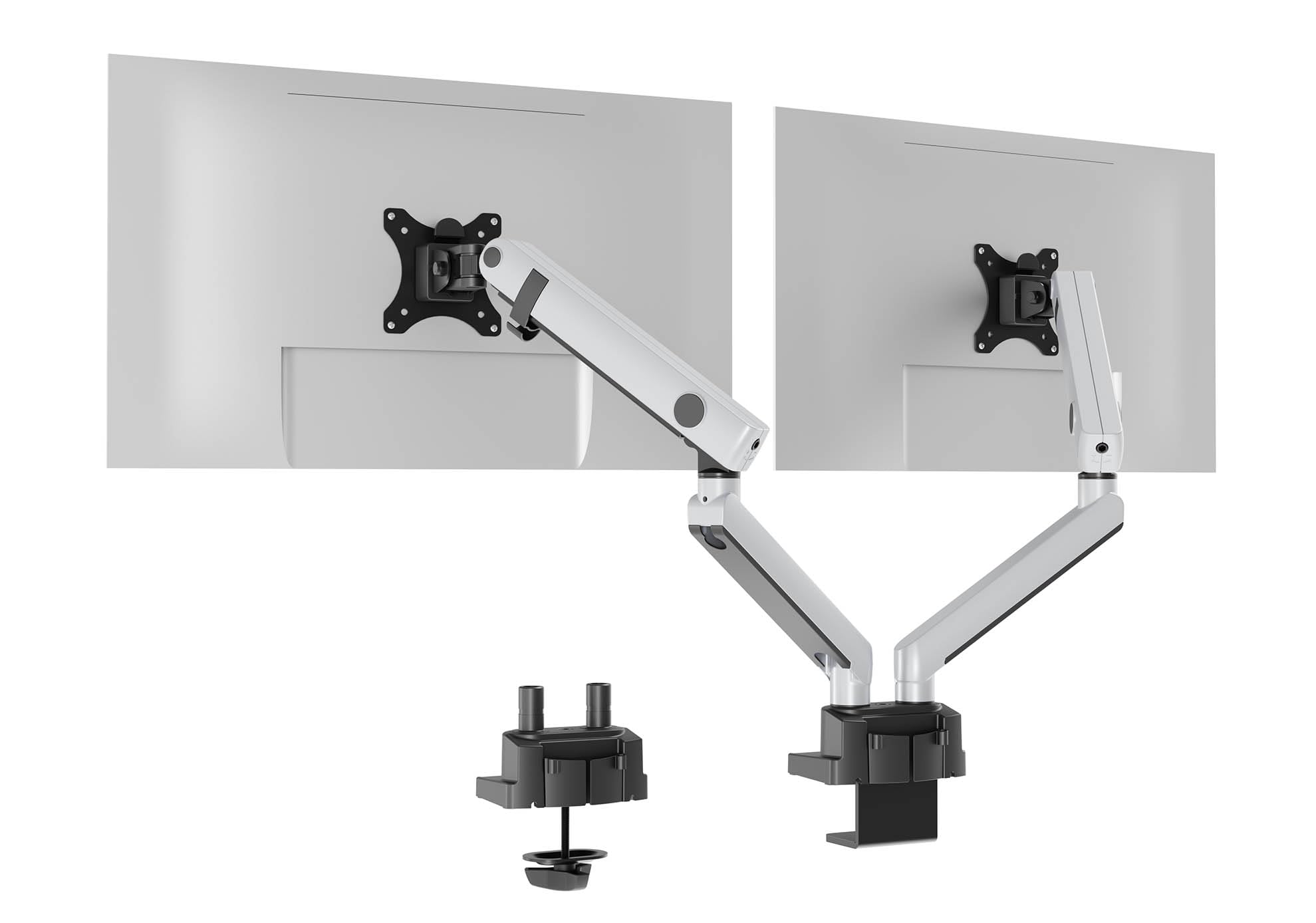 Durable Select Plus Soporte para 2 Monitores, VESA 75/100, Plata, 509723