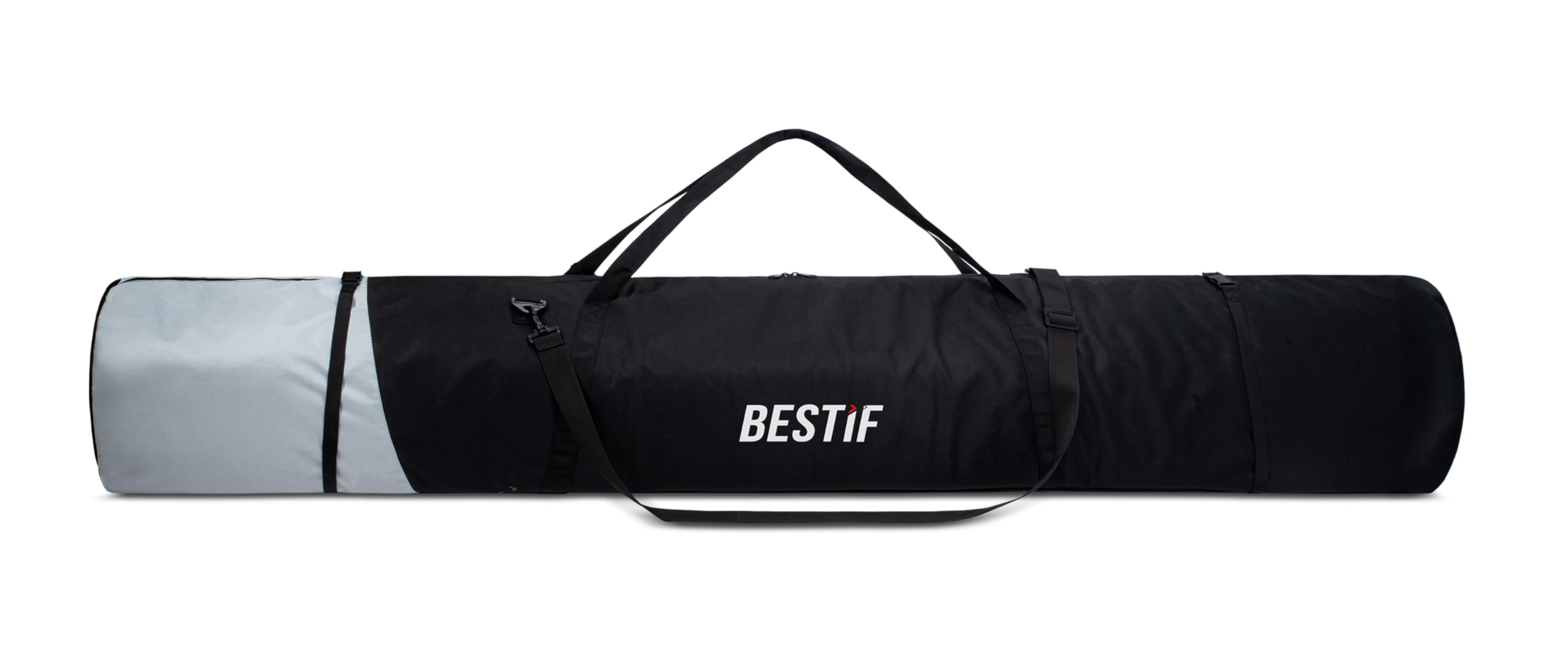 BSTIF Sac de ski 200 cm – Sac de ski pour 2 paires de skis ou snowboard – Doublure en PVC imperméable, housse en polyester renforcé, bandoulière réglable – Sac de transport pour skis/snowboard
