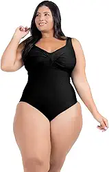 Maiô Plus Size Com Bojo Alta Sustentação Disfarça Barriga Moda Praia Tecido Resistente Forrado Média Compressão