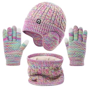 Cheerful Mario 4-10 Año Set de Gorro Bufanda y Guantes para Niña
