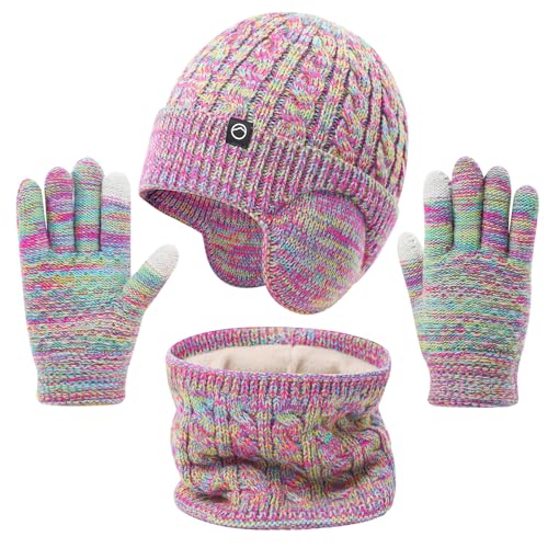 Cheerful Mario 4-10 Año Set de Gorro Bufanda y Guantes para Niña