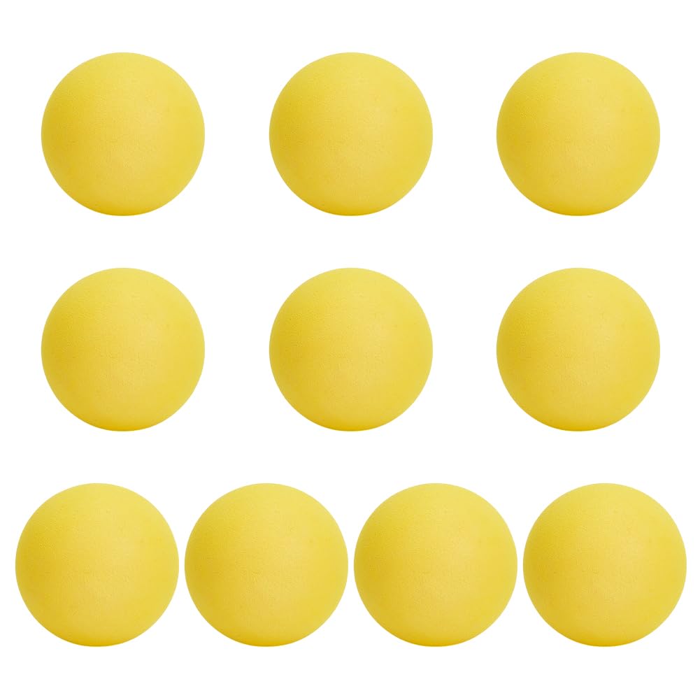 OLYCRAFT 10 pelotas de tenis de espuma de 7 cm, color amarillo, de espuma suave, suave, ligera, pelota de práctica de espuma de alta densidad, bola masticable para mascotas para tenis