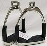 Lift Sports Offset Horse Flexible Safety Polish Stirrups (4.75’’) Riding Bendy Iron Steel