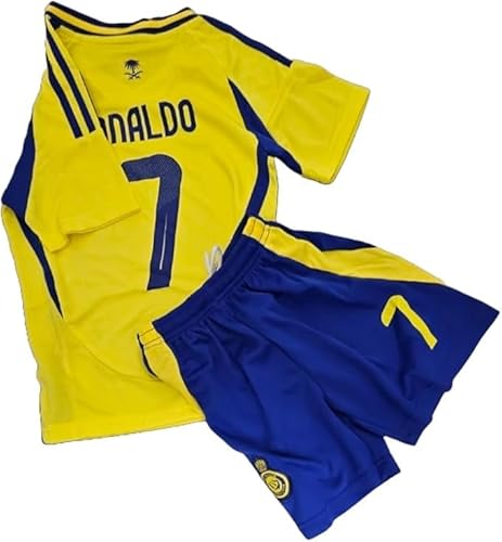 1 Stop Soccer Ronaldo CR7 Jersey Uniform AL NASSR Fc Saudi Arabia Adult (US, Alpha, Large, Regular, Regular, Yellow)