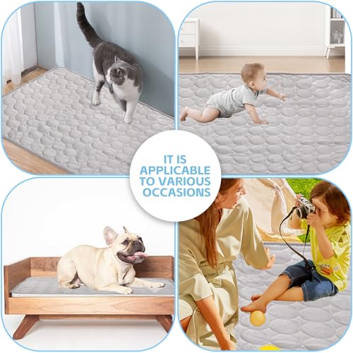 SilverChry Kühlmatte Für Hunde 97 * 68 cm, Kühldecke Hund, Kühlmatte Katze, Ungiftige Kühlpads für Haustiere, Waschbare Kühlmatte Für Haustiere, Kann im Innen- und Außenbereich Verwendet Werden