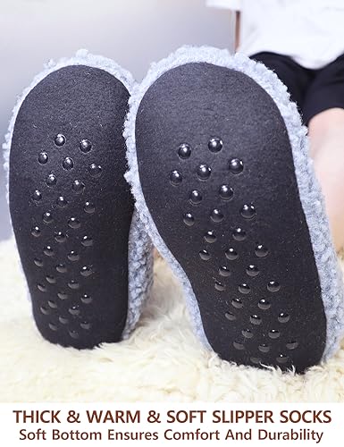 VERO MONTE 1 Pair Womens Thick & Warm Slipper Socks with Non Slip Grippers - House Socks4