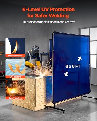 VEVOR 6x6ft Welding Screen Blue