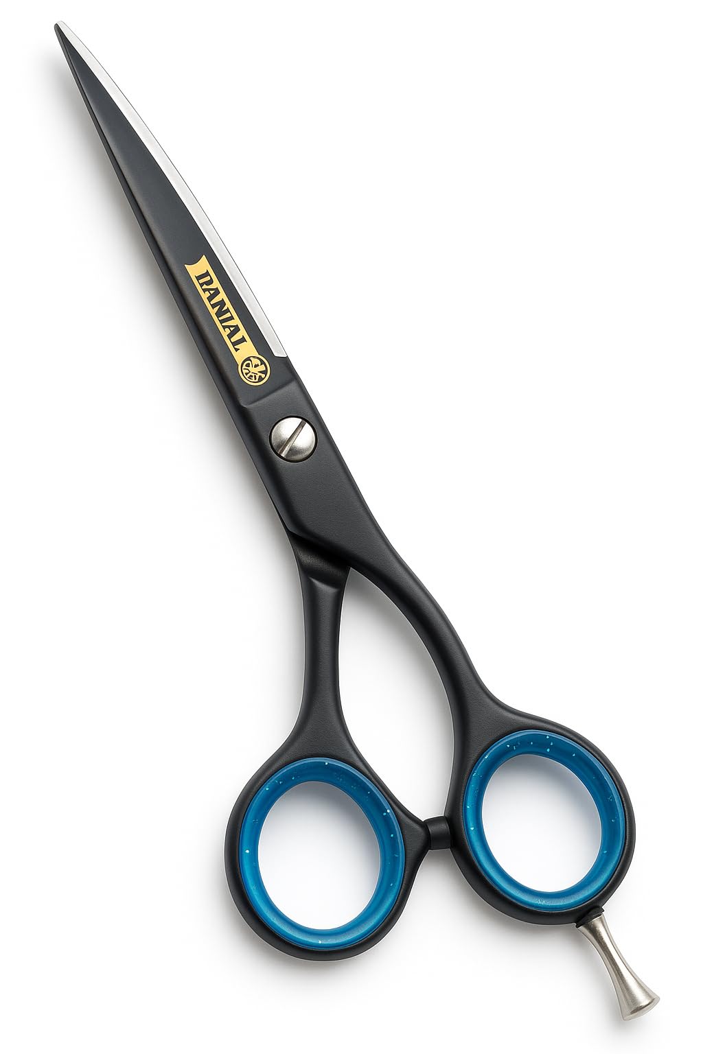 danial hair cutting scissor 6.5 inch professional barber scissors for men & women | korean razor edge sharp shears with anti-slip blue grip rings & adjustable screw