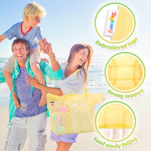 Grand sac de plage imperméable Tagitary jaune avec fermeture éclair - 2