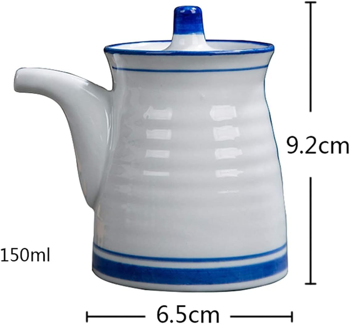 Vinagrera con tapa automática, vinajera para salsa de soja, botella de aceite, botella de vinagre de oliva con tanque de aceite a prueba de fugas, botella de salsa de soja de cerámica, botella de acei