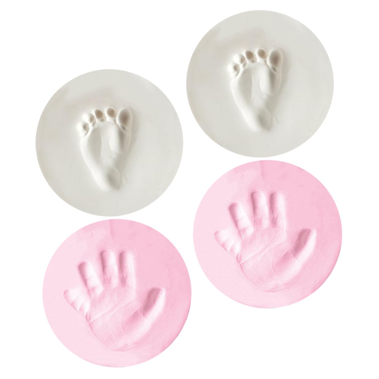 Babyhand und Fußabdruck Erinnerungsstück 4 Stück aus Schlamm