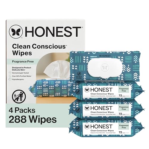 Image of The Honest Company Hypoallergenic Multi-Use Baby Wipes for Sensitive Baby Skin, Balance Blues, 288 Count