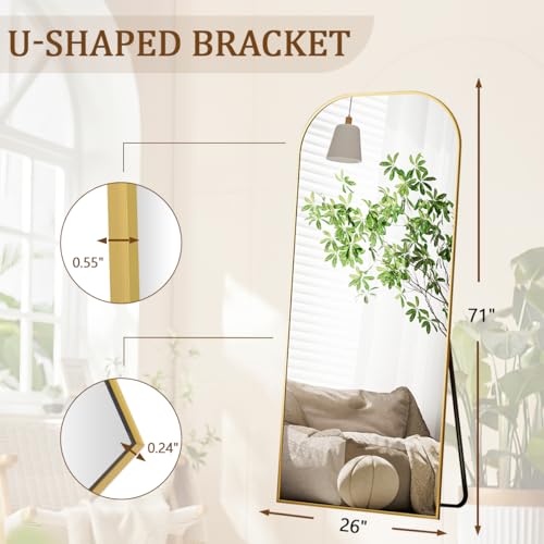 Image of Koonmi Full Length Mirror, 71 inchx26 inch Mirror Full Length with Stand