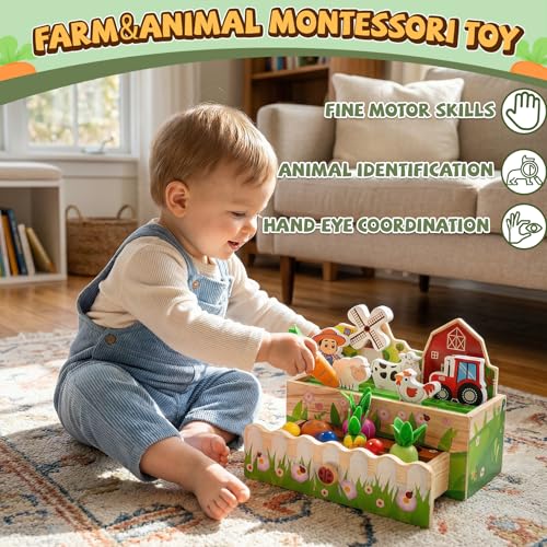 Wooden Animal Farm Kids Toys DROPS TO - image 5