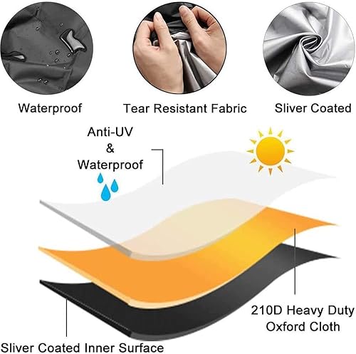 Miniatura 5 de 1 funda para silla de tumbona de patio, impermeable, a prueba de polvo, para exteriores, resistente a los rayos UV, resistente a desgarros,