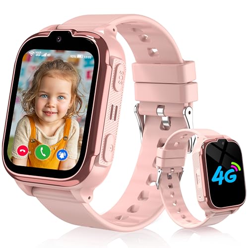 4G Smartwatch Bambini, Orologio Smartwatch Bambini con GPS HD Videochiamate Chiamate, Orologio GPS Bambino Telefono IP68 Impermeabile Allarme Cronometro Sveglia Giochi Modalità Classe Ragazzo Ragazza