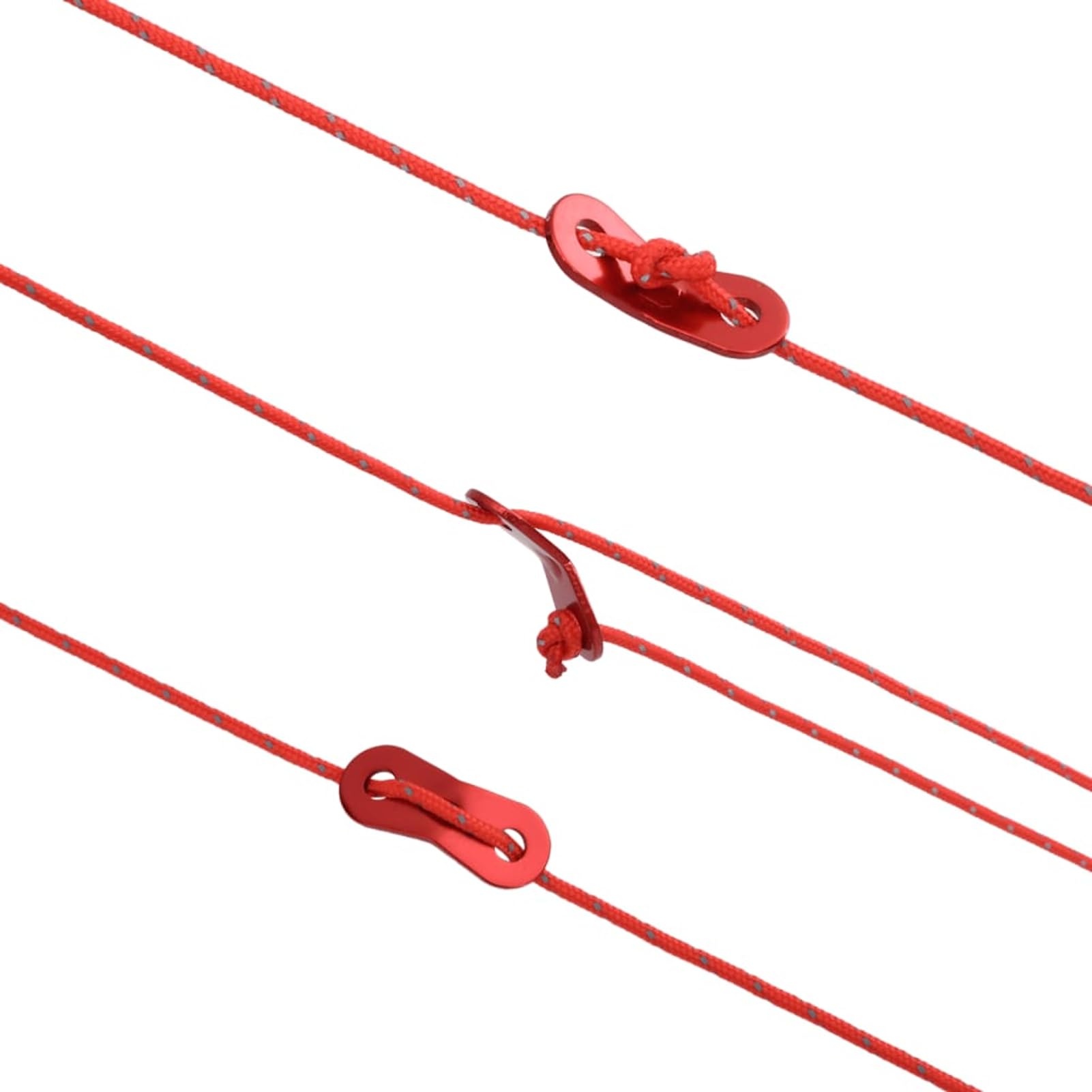 Gecheer Corda per Tende Riflettente, Resistente e Flessibile, 50 m x 3 mm, in Polipropilene con tenditori in Alluminio, per Campeggio, Escursionismo e Uso all'aperto