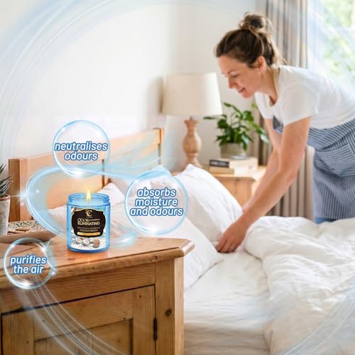 Image of Odor Eliminating Candle, Home Scented Candles, Coconut Beach, 7oz | Soy Wax Candles, 50Hr Burn , Eliminates 95% Of Pet, Food & Other Smells, Air Freshening Scent Candle Gifts For Women Men