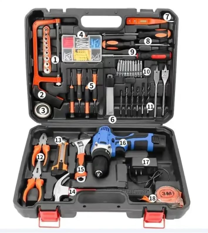 RIMPAL FASHION 12V Cordless Drill Set Combo Kit,112 Pcs Tool Kit for Home,Tool Sets for Men, Basic Tool Kit with Power Drill, with Drill for Garden Office Home Repair Screwdriver (Screwdriver Sets-2) (B0CX248K2W) Amazon Price History, Amazon Price Tracker