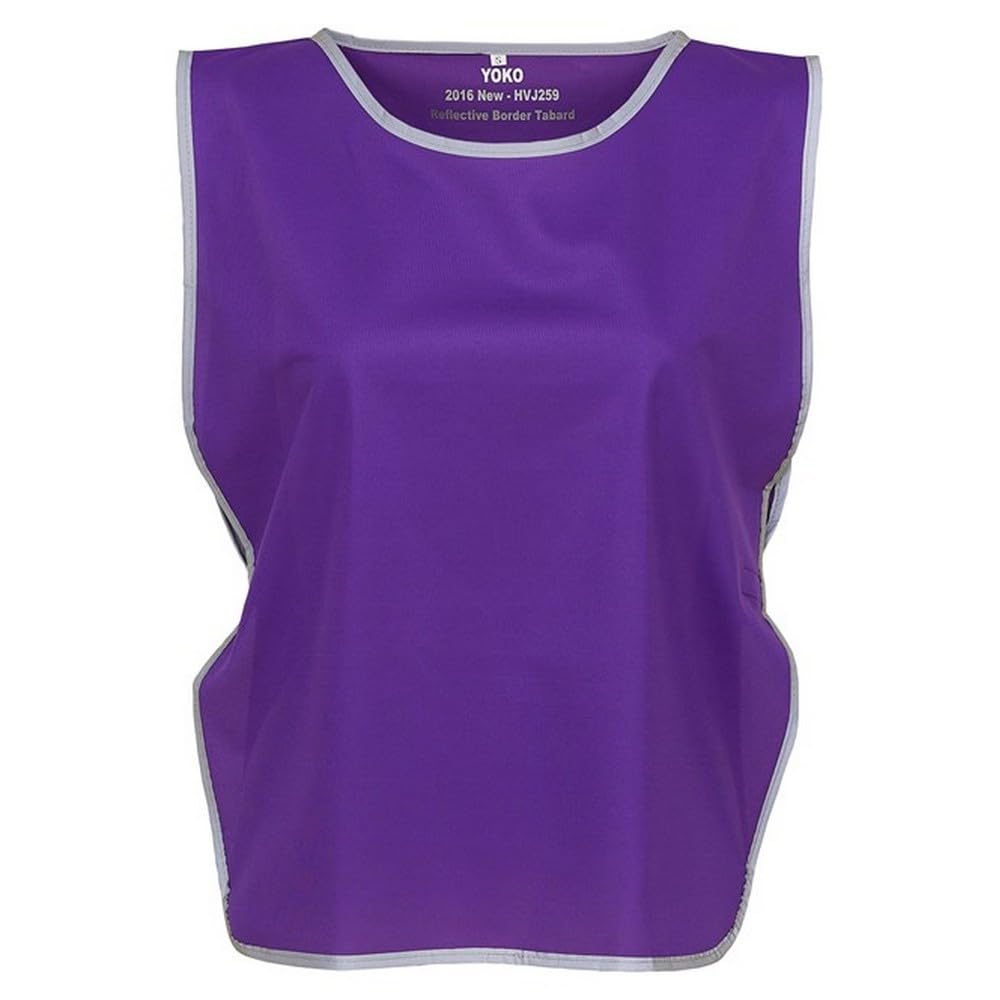 Yoko Men's Yk009/Hvj259 Hi-Vis Reflective Border Tabard - Purple, Large/X-Large