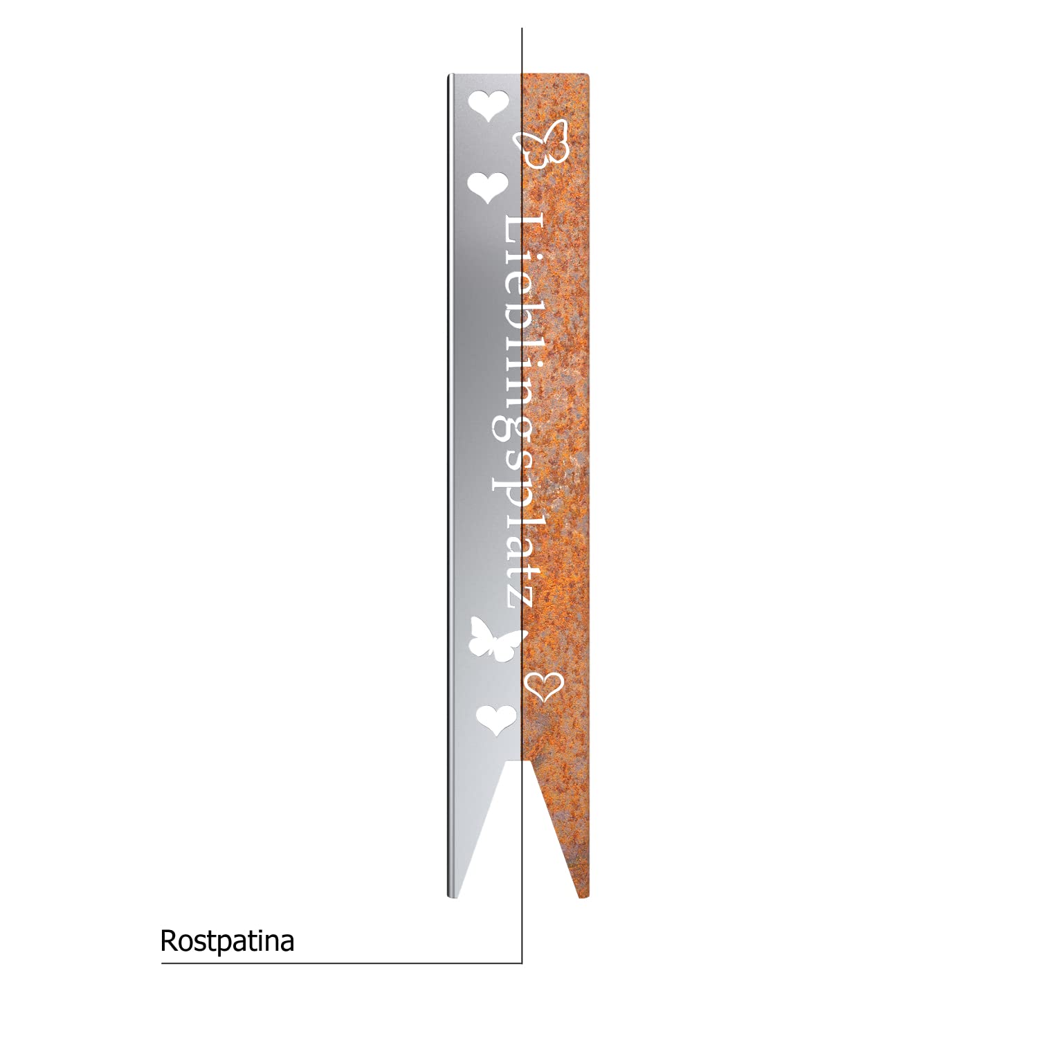 tuning-art EW103 Gartenstecker Gartenschild Lieblingsplatz | Garten Deko | Abkantung | 120cm x 21cm