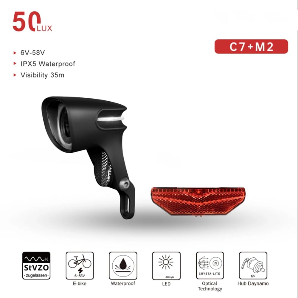 Ebike Faro LED Luce 50Lux E-Bike Luce E Scooter Elettrico Luce Anteriore Accessori Ciclismo Bici Luce Portatile