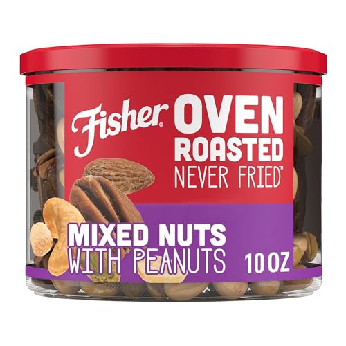Image of Fisher Snack Oven Roasted Never Fried, 10 Ounces, Non-GMO, Made With Sea Salt, Mixed Nuts with Peanuts