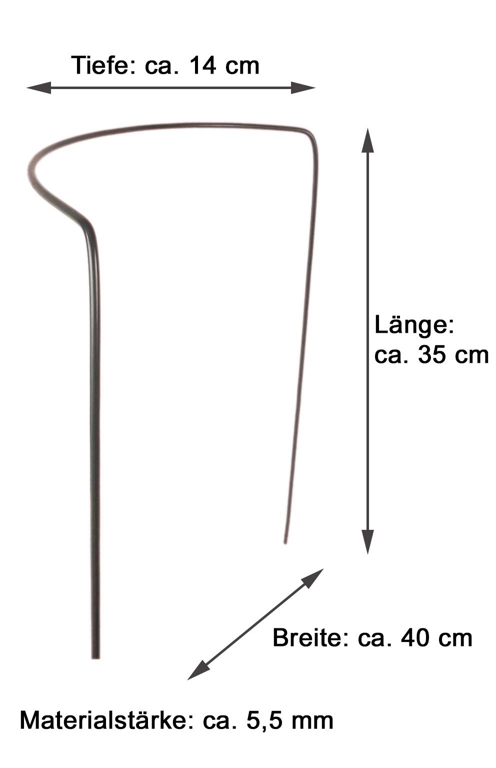 Novatool 10 halfrond struiksteunen, 40 cm, 50 cm hoog, groen
