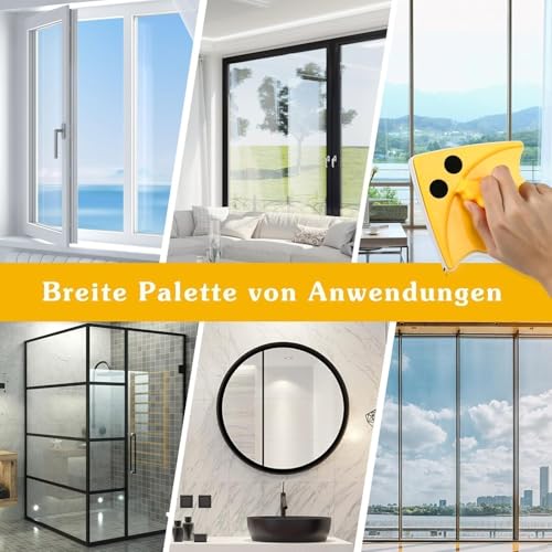 Image of Magnetic Window Glass Cleaner | Two-Sided Wiper | Dual-Glazed Glass Squeegee & Brush | Doubleface Window Washing Equipment Household | All Glass Windows Cleaner (CR1)