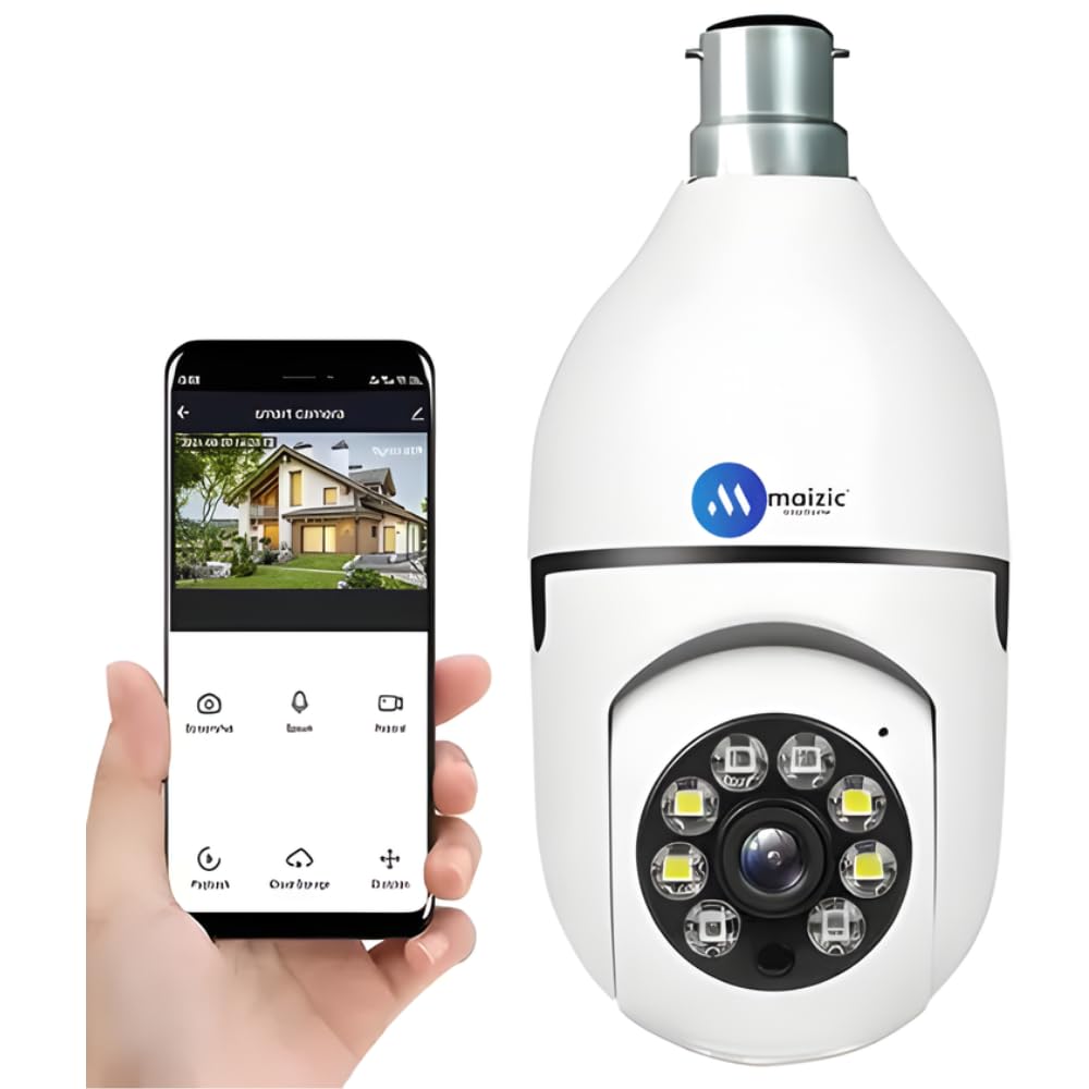 Maizic Smarthome 2MP FHD WiFi Indoor Indian Bulb CCTV Camera | 360° Panoramic View | Color Night Vision | Two-Way Audio | Motion Detection | Multi Users View-image-47