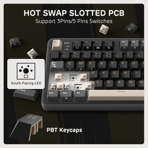 Image of RK ROYAL KLUDGE S98 Mechanical Keyboard w /Smart Display & Knob, Top Mount 96% RGB Wireless Gaming Keyboard BT /2.4G /USB-C, Hot Swappable, Software Support, Creamy Sound, 98 Keys