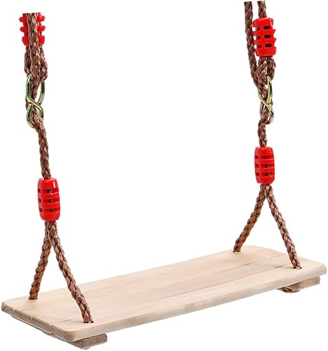 Juego de columpios de madera con asiento antideslizante y cuerda de nailon grueso para adultos, columpio colgante para interiores y exteriores, para