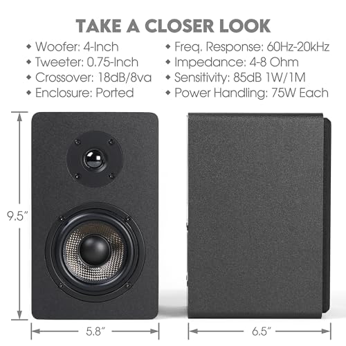 Image of Micca MB42X Advanced Passive Bookshelf Speaker Pair for Stereo /Home Theater | 4-inch carbon-fiber woofer, silk-dome tweeter and 18dB crossover provide open, balanced dynamics with low-distortion bass.