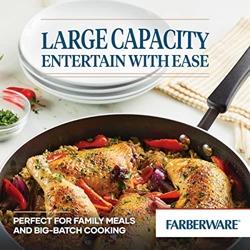 Farberware Cookstart DiamondMax Nonstick Jumbo Cooker with Lid and Helper Handle, Dishwasher Safe, 6 Quart - Aqua - image 3