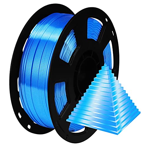 Image of BBLIFE Silk Pearlescent Shining Sapphire Blue PLA Filament, 1kg 2.2lbs 1.75mm 3D Printing Material, Widely Support for FDM 3D Printer, Easy to Print