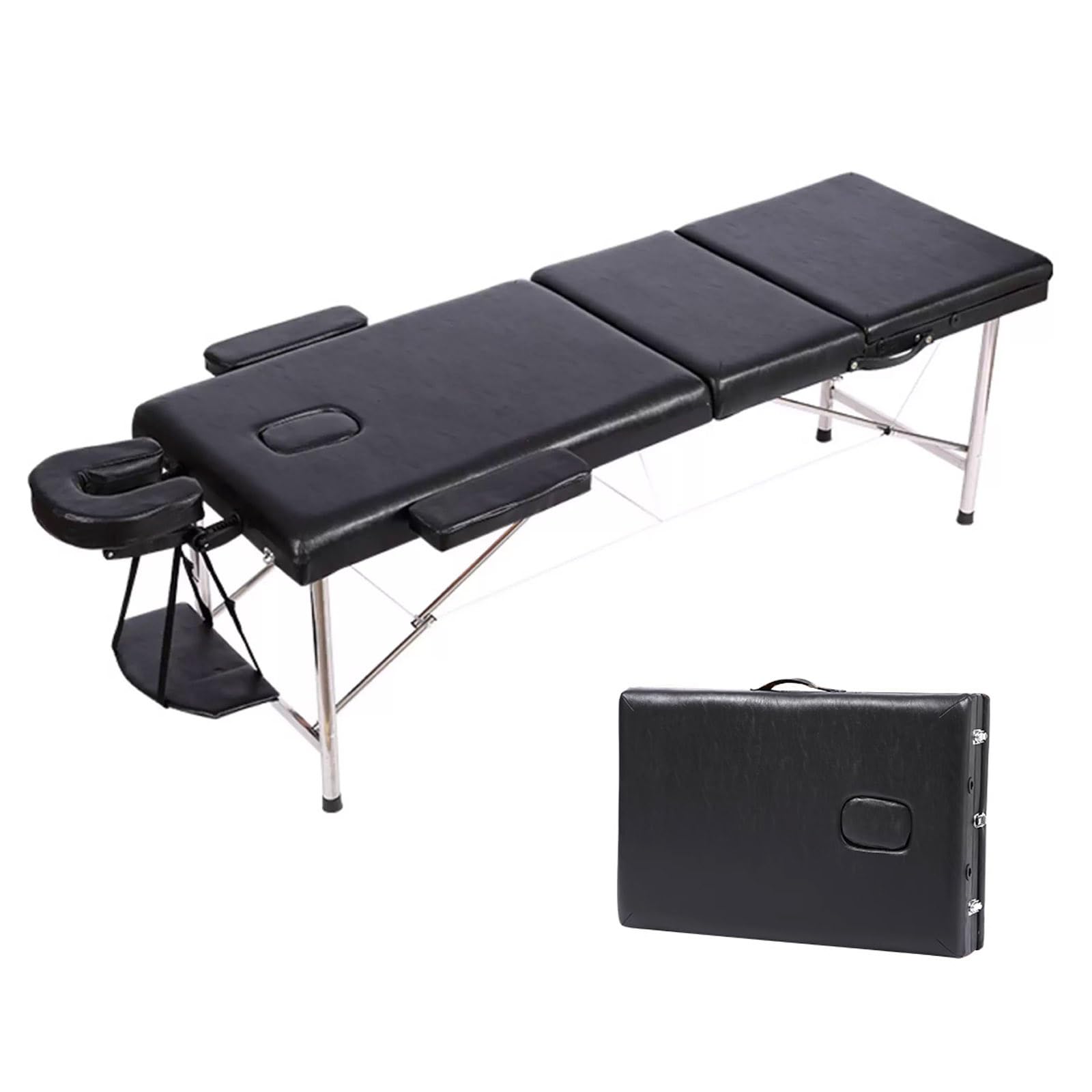 Lettino for Massaggio Regolabile, Lettino Estetista Portatile con Poggiatesta a U for Centri Estetici, Centri Massaggi Professionali e Famiglie, Pieghevole